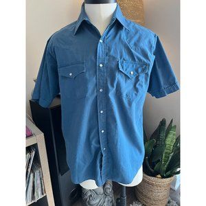Vintage Plains Brand Western button snap short sleeve shirt